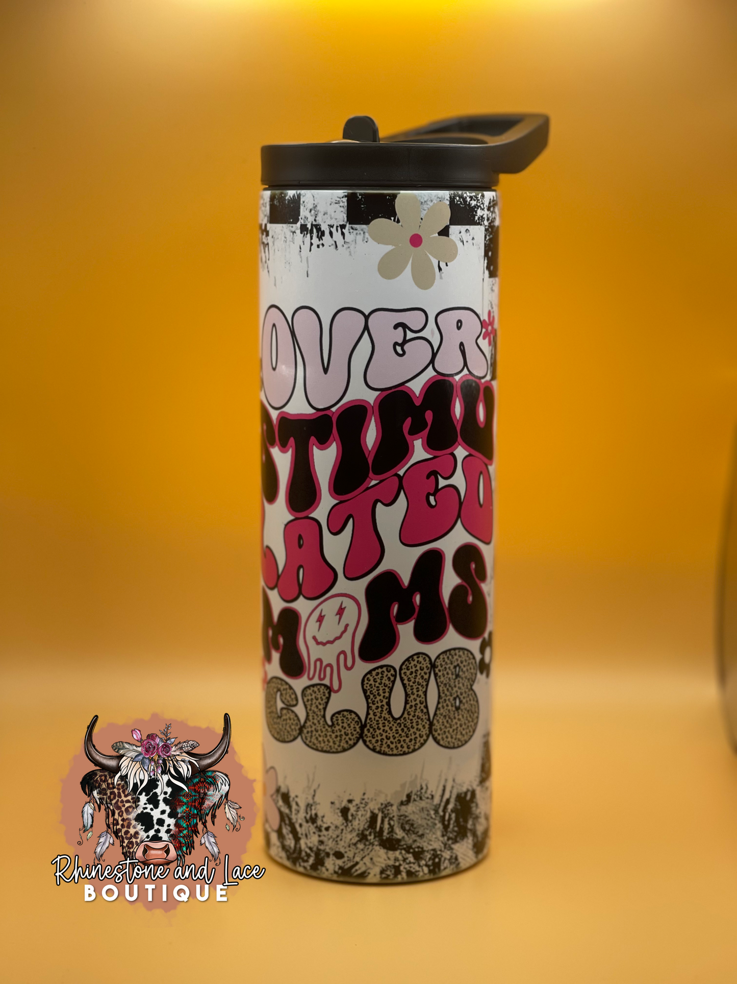 Over stimulated moms club tumbler